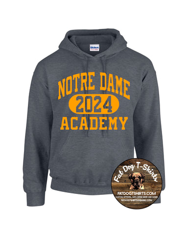 NDA HOODIE 2024-CHARCOAL HEATHER/GOLD