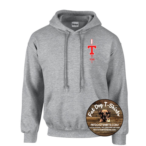 MIT-T150 SPIRIT WEAR HOODIE  SPORT GREY-NEW RED LOGO