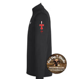 MIT-T150 SPIRIT WEAR QUARTER ZIP-BLK UNDER ARMOUR TECH RED LOGO