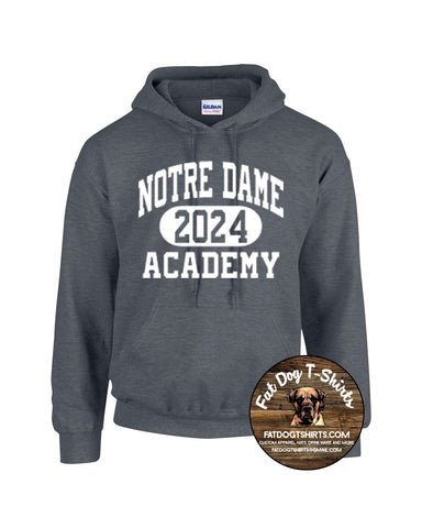 NDA HOODIE-CHARCOAL/WHITE 2024