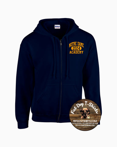 NDA FULL ZIP SWEATSHIRT NAVY/GOLD 2024