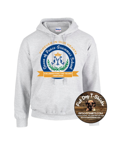 QUEEN OF PEACE 100 YEARS HOODIE-ASH GREY