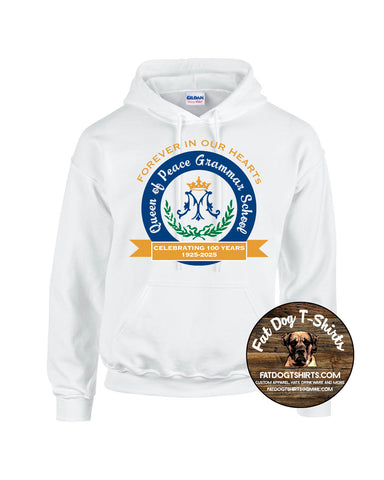 QUEEN OF PEACE 100 YEARS HOODIE-WHITE