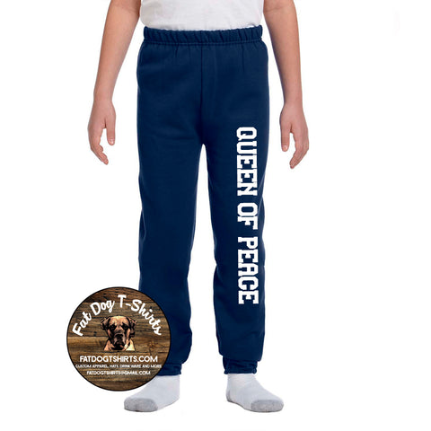 QUEEN OF PEACE -YOUTH SWEATPANTS-NAVY/ROYAL