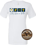 SAINT AMBROSE SCHOOL-LADIES  WHITE V-NECK T-SHIRT