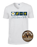 SAINT AMBROSE SCHOOL-UNISEX  WHITE V-NECK T-SHIRT