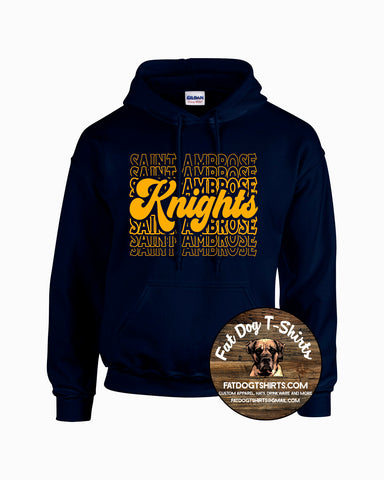 SAINT AMBROSE SCHOOL - NAVY STACKED KNIGHTS HOODIE