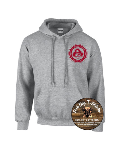 SPP CREW  HOODIE-SPORT GREY W/MAROON
