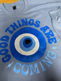 GOOD THINGS ARE COMING-GREEK EYE CREW NECK FLEECE
