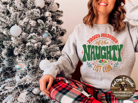 Christmas NAUGHTY LIST-Crew Neck Sweatshirt/Hoodie