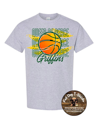 QUEEN OF PEACE -GRIFFINS BASKETBALL T-SHIRT -NEW
