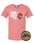 TEAM CARMELA 2023 UNISEX V-NECK T-SHIRT-FUNDRAISER*