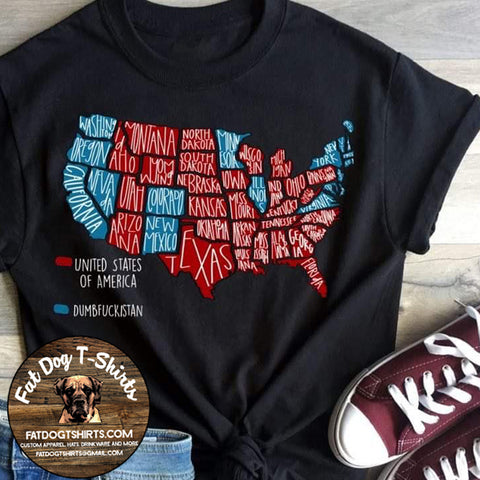 Red and Blue States-T-Shirt-Hoodie-Crew Fleece