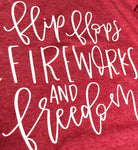 Patriotic T-Shirt-Fireworks and Flip Flops