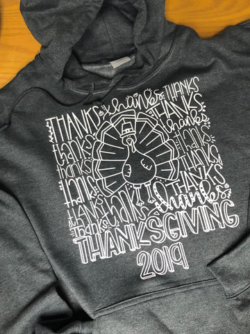Thanksgiving Hoodie-Charcoal Heather