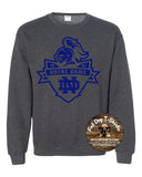 NDA LOGO CREW FLEECE-CHARCOAL HEATHER/NAVY