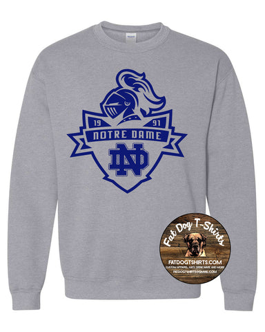 NDA CREW FLEECE-SPORT GREY/ROYAL