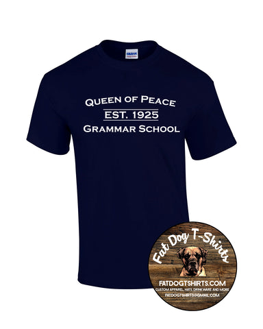 QUEEN OF PEACE T-SHIRT-NAVY/GREY