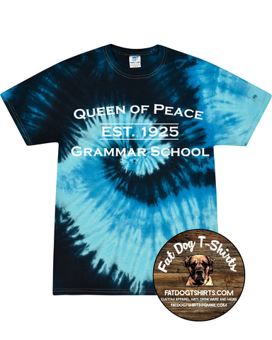QUEEN OF PEACE TIE DYE T-SHIRT-YOUTH AND ADULT