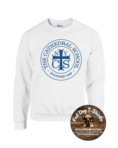 THE CATHEDRAL SCHOOL- CREW FLEECE LARGE  LOGO