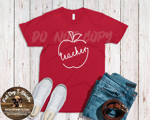 Teacher-Apple T-Shirts-Hoodies-V-Necks