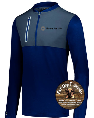 THRIVE FOR LIFE TECH HYBRID PULLOVER-BLUE
