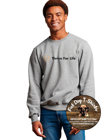 THRIVE FOR LIFE-CREW SWEATSHIRT OXFORD GREY