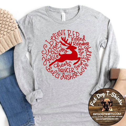 Reindeer-Long Sleeve/Crew Sweatshirts