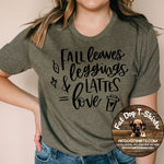 Fall Leggings Leaves Lattes Love-Long Sleeve/Hoodies/T-Shirts