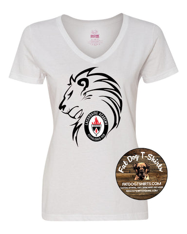 LACORDAIRE LION-LADIES V-NECK IN WHITE