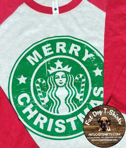 MERRY CHRISTMAS COFFEE-JERSEY/LONG SLEEVE T-SHIRT