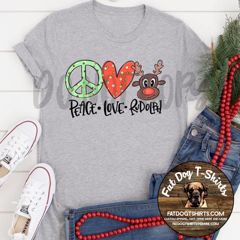 Peace, Love, Rudolph-T-Shirts/Hoodies