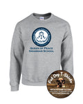 QUEEN OF PEACE CREW FLEECE-GREY-YOUTH AND ADULT