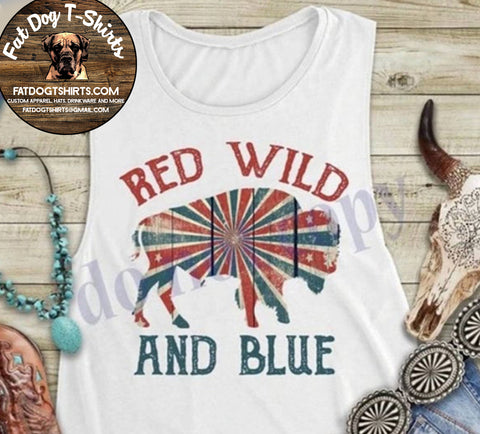 RED WILD AND BLUE-TANK / T-SHIRTS