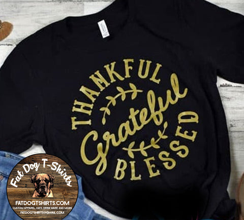 THANKFUL GRATEFUL BLESSED-T-SHIRT