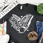 TEACHER HEART-T-SHIRT/CREW FLEECE/LONG SLEEVE T-SHIRT